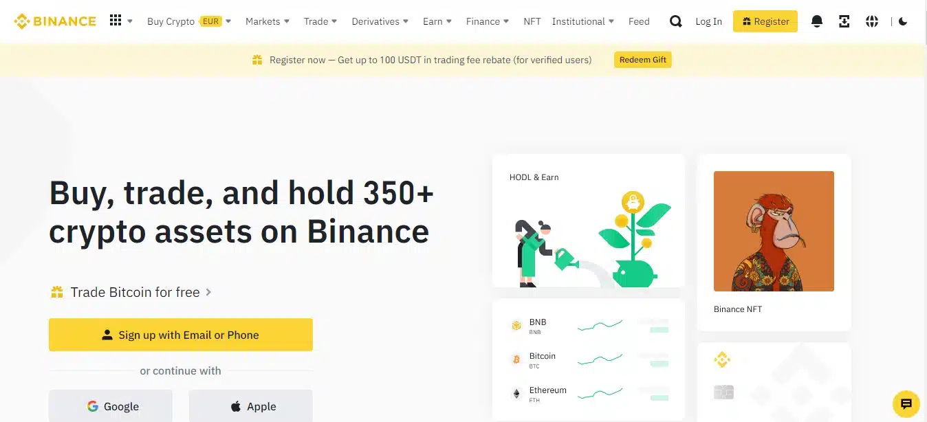 Binance website